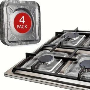 4 pz Protezione per piano cottura a gas in alluminio protezione ignifuga riutilizzabile per fornelli evita sporco fuochi in cucina