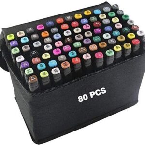 Pennarelli Ultra Fine a Doppia Punta - Set di 80 Colori,Non Tossici