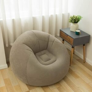 Divanetto Gonfiabile Multifunzione per Interni ed Esterni, Grigio Sferico, in PVC Floccato