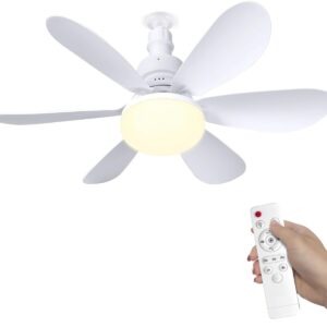 Ventilatore da Soffitto con Luce LED e Telecomando, 3 Velocità, Silenzioso, 24W, Diametro 42 cm – Moderno Design 2 in 1 per Soggiorno, Camera da Letto e Cucina