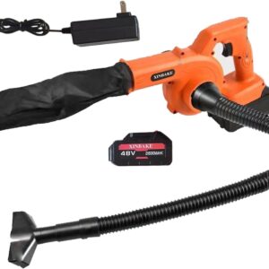 Aspirafoglie soffiatore per foglie aspirapolvere elettrico senza fili con batteria e caricabatterie