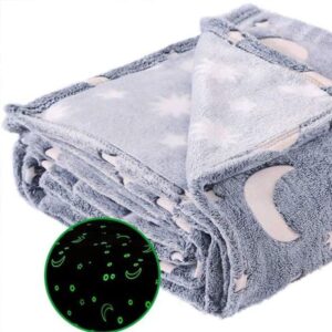 Coperta Magica per bambini plaid in pile con stelle che si illuminano al buio morbida-Gray