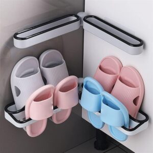 Mensola adesiva per pantofole asciugamani bagno organizer a parete apribile