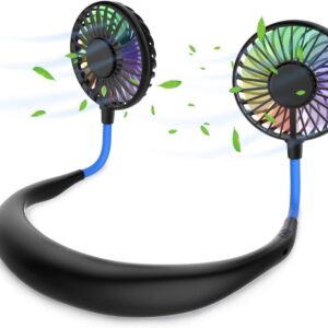 Doppio Ventilatore Portatile Usb Sport Ricaricabile Led