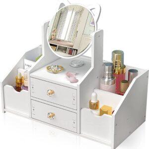 Organizer trucchi con cassetti bagno porta trucchi organizer da tavolo bianco portatrucchi organizzatore con specchiera per toletta camera da letto bagno