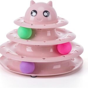 Torre a 3 Livelli per Gatti con Palline in Movimento – Gioco Interattivo Stimolante