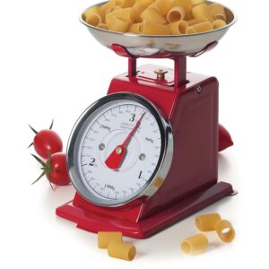 Bilancia meccanica da cucina analogica pesa alimenti 3kg con funzione tara vassoio in acciaio