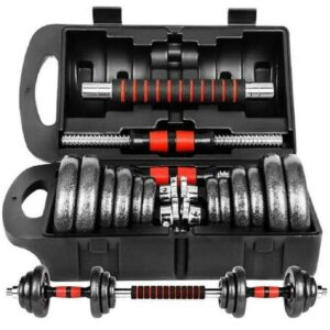 Set Manubri con Bilanciere Regolabile 20 kg – Ideale per Sollevamento Pesi e Bodybuilding