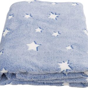 Coperta Magica per bambini plaid in pile con stelle che si illuminano al buio morbida-Blue