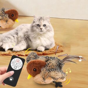 Giocattolo Elettrico Interattivo per Gatti: Uccello Cinguettante e Svolazzante, Ricaricabile USB