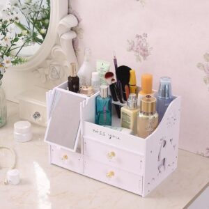 Organizzatore per cosmetici porta trucchi organizer con cassetti e specchio