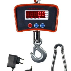 Bilancia Elettronica Industriale 1000 Kg Display Led Gancio Gru in Acciaio Inox