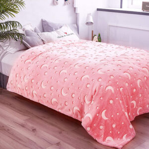 Coperta Magica per bambini plaid in pile con stelle che si illuminano al buio morbida idea regalo Rosa