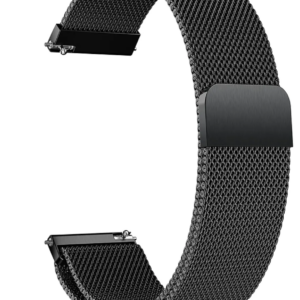Cinturino in Acciaio Inossidabile Cinturino per Orologio 22/20mm Cinturino Orologio in Maglia Intrecciata in Maglia Bracciale Cinturino Fibbia per Uomo e Donna NERO