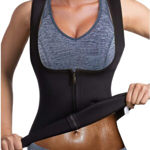 Canotta Dimagrante donna Sauna Maglietta Sportivo Gilet Snellente Dimagranti Neoprene con cerniera