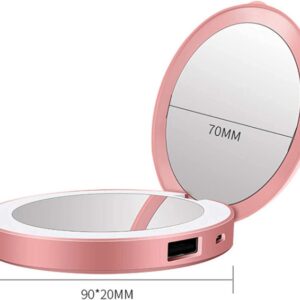 Specchio per Il Trucco Compatto con Luce a LED