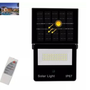 TE - B0635  Faro Solare LED con Pannello Solare Integrato e Telecomando IP67 – Illuminazione Esterna Efficiente e Ecologica