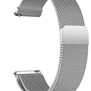Cinturino in Acciaio Inossidabile Cinturino per Orologio 22/20mm Cinturino Orologio in Maglia Intrecciata in Maglia Bracciale Cinturino Fibbia per Uomo e Donna ARGENTO