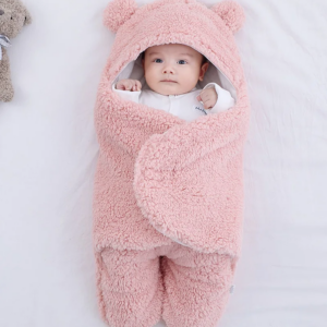 Coperta Teddy Bear Baby Blanket Fluffikins - Morbidezza e Calore per il Tuo Piccolo Rosa