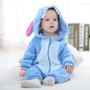Costume da Animale per Bimbi 80 cm - Baby Stitch in Flanella Morbida, Calda e Confortevole