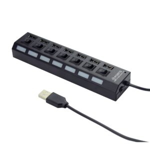 7 Porte USB ad Alta Velocità USB 2.0 + Adattatore AC ON/OFF Compatibile con sistemi Win e MacOS