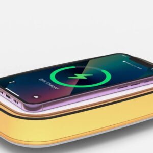 Caricatore Wireless da Tavolo con Luce Notturna LED Multicolore – Ricarica Rapida 15W,