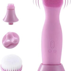 Spazzola facciale elettrica per pulizia massaggio viso teste in gel silice aorlis ao-77873