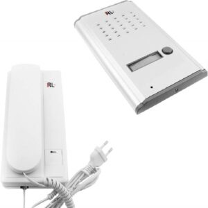 Kit citofono bianco monofamiliare 1 cornetta apricancello esterno 2 fili RL-3208A