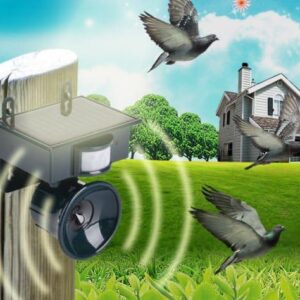 Repellente ad Ultrasuoni Solare per Animali – Topi, Uccelli, Gatti, Cani – Sensore Movimento PIR, Frequenza Regolabile, Impermeabile per Esterni