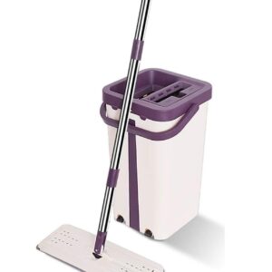 Magic flat mop mocio in microfibra lavapavimenti pratico con secchio strizzatore