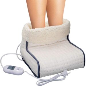 Scaldapiedi Elettrico con Riscaldamento Rapido, 3 Livelli di Temperatura, Fodera Lavabile, Autospegnimento, 100W