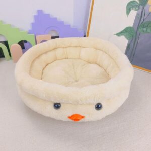 Letto per Gatti e Cani di Piccola Taglia - Morbido, Caldo, Resistente e Lavabile - Perfetto per Tutte le Stagioni (giallo paglierino)