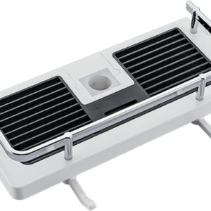 Mensola per doccia a parete regolabile cestello portaoggetti per cucina da bagno montato su tubo flessibile contenitore per doccia in metallo antiruggine comodo cassettiera a parete