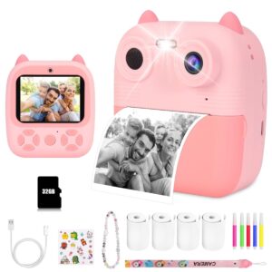 Fotocamera Digitale per Bambini con Stampa Istantanea – 96MP, Video HD 1080p, Filtri Creativi, Carta Termica Senza Inchiostro, SD 32GB Inclusa