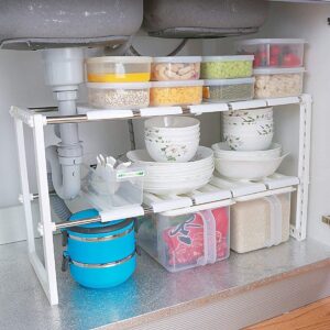 Cestello per lavandino a mensole per la parte inferiore del lavandino regolabile estensibile multiuso per cucina o bagno