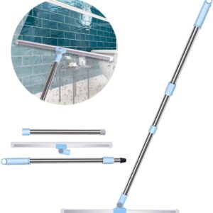 Tergipavimento pavimenti con lama in silicone 50 cm tergi pavimenti esterno tergipavimenti spingiacqua con telescopico manico (130 cm) per pavimenti bagnati finestre bagno garage
