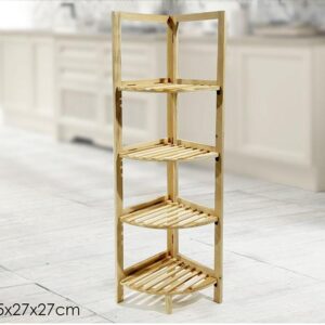 Scaffale mobile legno angolo portaoggetti 4 ripiani angoliera mensole libreria