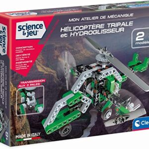 CLEMENTONI Scienza E Gioco Elicottero Trirotore Airboat Kit scientifico dell'aereodinamica e dell'idrodinamica giochi per bambini Elicottero e idroscivolo