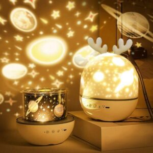 Luce notturna proiettore per bambini luce notturna per bambini a LED lampada musicale con rotazione a 360 gradi proiettore a stella per camera da letto