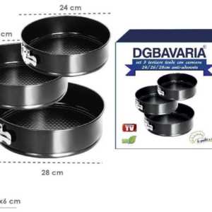 Kit 3 Tortiere Tonde Torta Pizza Teglia Per Forno Legna Tegame Forni
