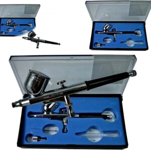 Aerografo Doppia Azione Tratto Fine 0,3 Mm Serbatoio Per Compressore Aeropenna