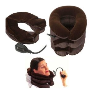 Collare cuscino gonfiabile 3 strati dolori cervicali muscolari sollievo collo