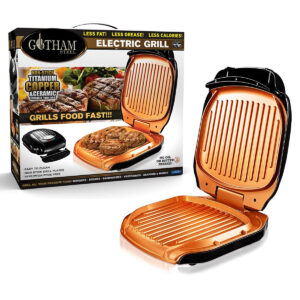Grill Elettrico con Rivestimento in rame antiaderente per grill multiuso a basso contenuto di grassi