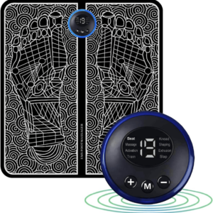 Elettrostimolatore Plantare EMS Piedi – Massaggiatore Elettrico con 6 Modalità, 10 Livelli di Intensità, Infrarossi e Vibrazione