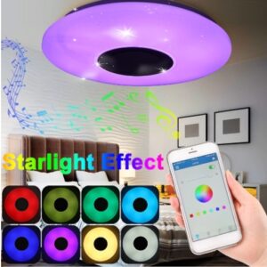 PLAFONIERA LED 3IN1 RGB 62W FORMA CIRCOLARE EFFETTO CIELO STELLATO BLUETOOTH CON ALTOPARLANTE E TELECOMANDO