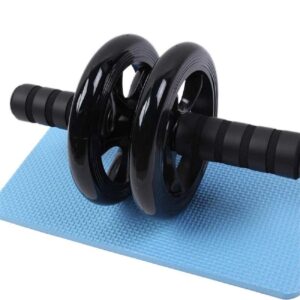 Doppia ruota per addominali con pad per ginocchia Rulli per allenamento Fitness Palestra 1601
