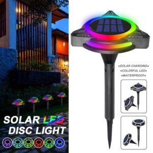Set 4 pz Faretto Solare Luce Led RGB Triangolo da Giardino con Sensore Crepuscolare IP68
