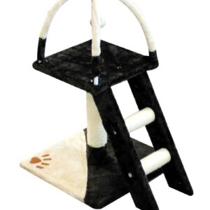 Albero tiragraffi per gatti con scala e palline in legno sisal 40x40x70cm