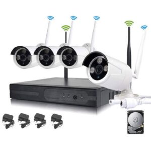 Kit videosorveglianza wireless nvr 4 canali 4 telecamera wireless+nvr