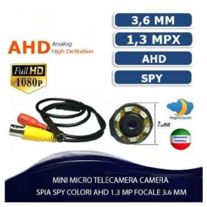 Mini Telecamera Spia Spy Camera Ahd 1.3mp Focale 3.6mm Microfono